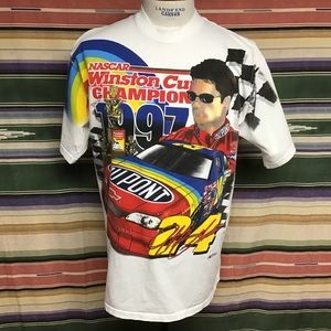 Rare! Vintage 1997 Jeff Gordon All Over Print Winston Cup Champion Tshirt XL